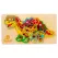 Puzzle Clasic din Lemn pentru Copii, Model Dino 4 cu Cifre de la 1 la 10, Joc Educativ și Logico-Matematic