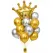 Set Baloane Party King/Queen - Coroană Aurie și Baloane Metalice