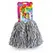 Set 2 Pompoane Majorete, Argintiu Metalizat, cu Mâner de Plastic, Accesorii Petrecere și Sport