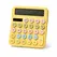 Calculator Electronic de Birou RH-2208B, Afișaj Mare 12 Cifre, Alimentare Duală Solară și Baterie, Culori Pastelate, Galben
