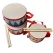 Tobă de Jucărie pentru Copii cu Model Geometric, Set Instrument Muzical de Percuție cu 2 Bețe și Curea Ajustabilă