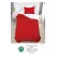 Lenjerie de Pat Single din Finet Super Design Pucioasa, 4 Piese, Cearceaf de Pat cu Elastic 140 x 200 cm, Roșu Intens, Model SE-16