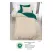 Lenjerie de Pat Single din Finet Super Design Pucioasa, 4 Piese, Cearceaf de Pat cu Elastic 140 x 200 cm, Bicolor Verde/Bej, Model SE-05