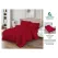 Lenjerie de Pat Dublu din Damasc Premium Super Design Pucioasa, 4 Piese, Cearceaf de Pat cu Elastic 180 x 200 cm, Dungi Hoteliere, Roșu Bordeaux, Model V-11
