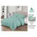 Lenjerie de Pat Dublu din Damasc Premium Super Design Pucioasa, 4 Piese, Cearceaf de Pat cu Elastic 180 x 200 cm, Dungi Hoteliere, Verde Mentă, Model V-08