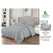 Lenjerie de Pat Dublu din Damasc Premium Super Design Pucioasa, 4 Piese, Cearceaf de Pat cu Elastic 180 x 200 cm, Dungi Hoteliere, Gri Deschis, Model V-05