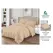 Lenjerie de Pat Dublu din Damasc Premium Super Design Pucioasa, 4 Piese, Cearceaf de Pat cu Elastic 180 x 200 cm, Dungi Hoteliere, Bej Crem, Model V-09