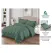 Lenjerie de Pat Dublu din Damasc Premium Super Design Pucioasa, 4 Piese, Cearceaf de Pat cu Elastic 180 x 200 cm, Dungi Hoteliere, Verde Kaki, Model V-07