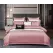 Lenjerie de Pat Dublu din Damasc Premium Pucioasa, 6 Piese, Cearceaf de Pat cu Elastic 180 x 200 cm, Dungi Hoteliere, Roz Prăfuit, Model W-6