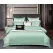 Lenjerie de Pat Dublu din Damasc Premium Pucioasa, 6 Piese, Cearceaf de Pat cu Elastic 180 x 200 cm, Dungi Hoteliere, Verde Mentă, Model W-8