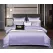 Lenjerie de Pat Dublu din Damasc Premium Pucioasa, 6 Piese, Cearceaf de Pat cu Elastic 180 x 200 cm, Dungi Hoteliere, Lila / Violet Deschis, Model W-10