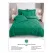 Lenjerie de Pat Dublu din Finet Premium Pucioasa, 4 Piese, cu Pliuri Brodate și Volane, Cearceaf Clasic, Verde Smarald Uni, Model P-10