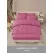 Lenjerie de Pat Dublu din Finet Premium Pucioasa, 6 Piese, cu Pliuri Brodate structural și Cearceaf cu Elastic, Roz Prăfuit, Model Q-6