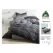 Lenjerie de Pat Dublu din Finet cu Cearceaf cu Elastic, Model Elegant în Degradé Gri Pucioasa, 4 Piese