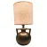 Veioză Amforă Ceramică, Bronz Metalic, Abajur Textil Crem, H31cm
