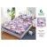 Husă cu elastic din finet model scoici și perle pe fundal violet-lila cu 2 fețe perna 160x200 cm