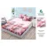 Husă cu elastic din finet model fluturi 3D roz și mov cu 2 fețe perna 160x200 cm