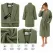 Set Complet Baie: 1 Halat Velur Mărime S/M și 2 Prosoape, Verde