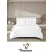Lenjerie de Pat Dublu din Damasc Premium, 4 Piese, Cearceaf de Pat cu Elastic 180x200 cm, Model Pătrățele Alb