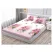 Set Husă de Pat din Finet cu Elastic, 180x200 cm, Model Flori Roz, 2 Fețe de Pernă