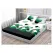 Set Husă de Pat din Finet cu Elastic, 180x200 cm, Model Geometric Verde și Negru, 2 Fețe de Pernă