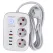 Prelungitor Electric Inteligent RURLBW, 3 Prize, 5 Porturi USB, Cablu 3 Metri, 2500W, Alb