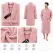 Set Complet Baie: 1 Halat Velur Mărime L/XL și 2 Prosoape, Roz