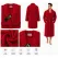Set Complet Baie: 1 Halat Velur Mărime L/XL și 2 Prosoape, Roșu