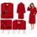 Set Complet Baie: 1 Halat Velur Mărime S/M și 2 Prosoape, Roșu