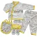 Set 4 Serii Compleu Pentru Bebeluși 5 Piese Bumbac 100% Cu Model Imprimat Galben Mărimi 22-24