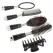 Set 5 Accesorii pentru Păr: Perie Rotundă, Perie Ovală, Pieptăn, Oglindă și Clamă, Negru