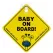 Indicator auto Akuku „Baby on Board”, cu ventuză, 12 × 12 cm