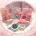 Set compact pentru păr cu perie poșetă+oglindă, perie clasică și pompon - Kiss Lovely