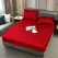 Lenjerie de pat finet rosu cu elastic 150×200 set complet (cod H814)