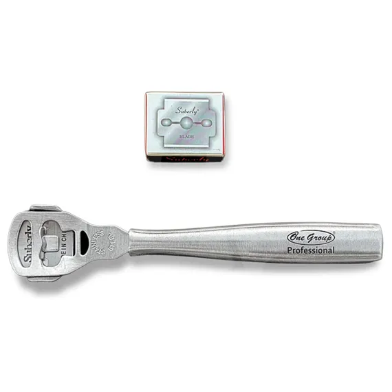 Aparat călcâie din inox cu lamă de rezervă