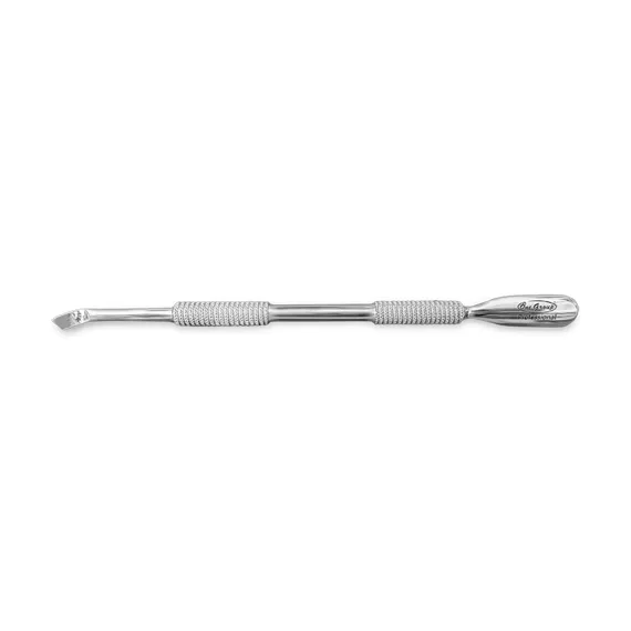 Cuțitaș profesional din inox cu cap rozetă și spatulă unghiulară pentru cuticule
