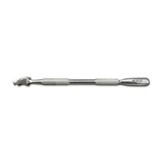 Cuțitaș profesional din inox cu cap lance și cap rozetă pentru curățarea cuticulelor