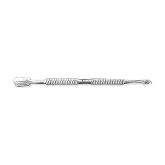 Cuțitaș profesional din inox cu cap rozetă și cap plat pentru cuticule