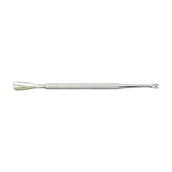 Cuțitaș profesional tip V din inox cu cap spatulă și vârf în V pentru cuticule