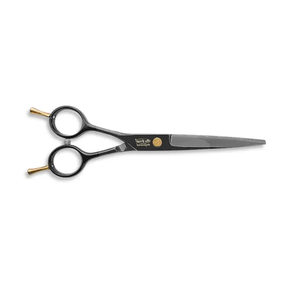 Foarfecă de tuns neagră DGZ 6.5" cu detalii aurii