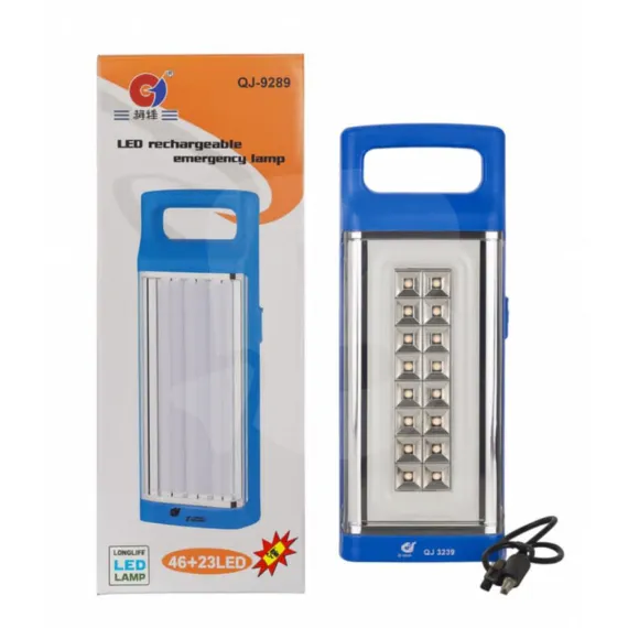 Lampă de urgență reîncărcabilă LED QJ-9289 cu 46+23 LED-uri și baterie 4000 mAh
