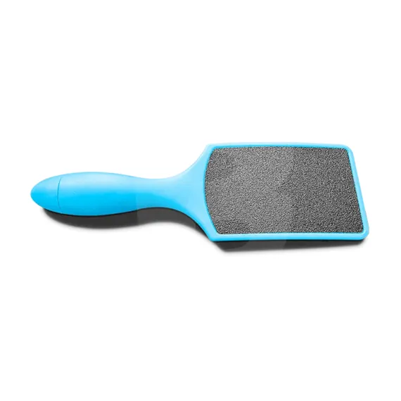 Pilă pentru călcâie cu suprafață abrazivă pătrată și mâner ergonomic albastru