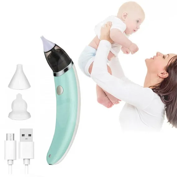 Aspirator nazal electric USB pentru bebeluși și copii, curățare delicată cu 5 trepte de aspirare, cap silicon moale
