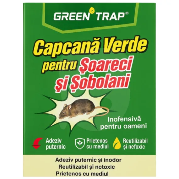 Capcană verde adezivă pentru șoareci și șobolani cu adeziv puternic și inodor