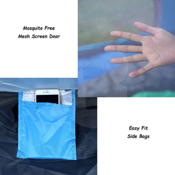 Detaliu plasă anti-insecte cort camping