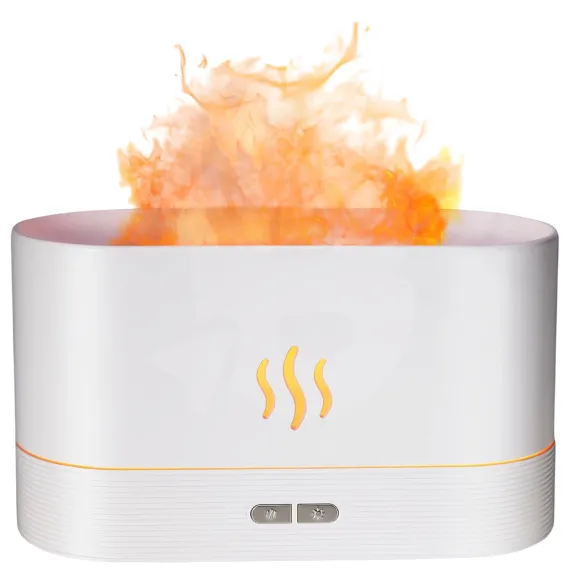 Difuzor aromă cu efect flacără LED culoare alb