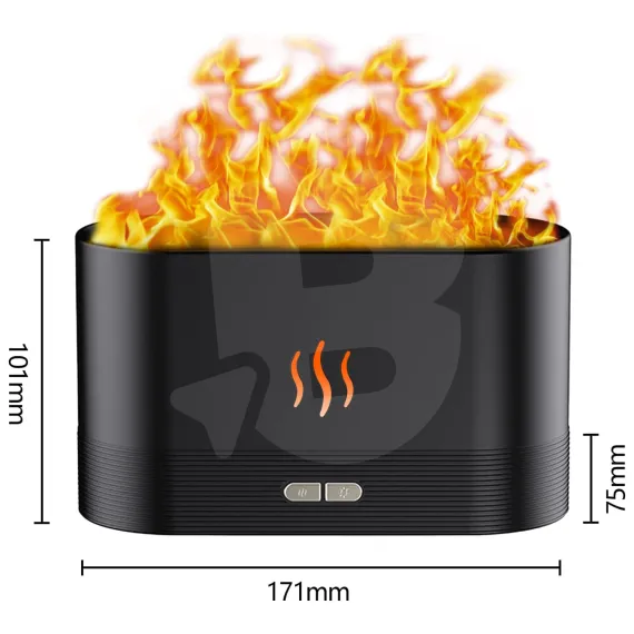 Difuzor aromă cu efect flacără LED dimensiuni produs