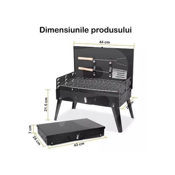 Dimensiuni grătar portabil pentru grădină și camping