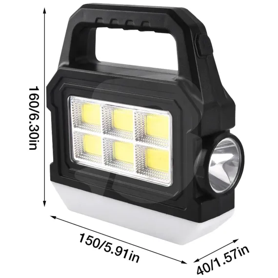 Lanternă LED COB cu dimensiuni compacte 150 x 160 mm și mâner de transport
