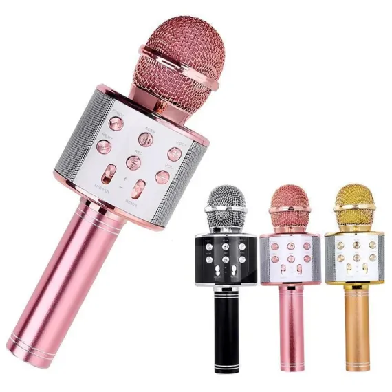 Microfon karaoke wireless WS-858 disponibil în mai multe culori